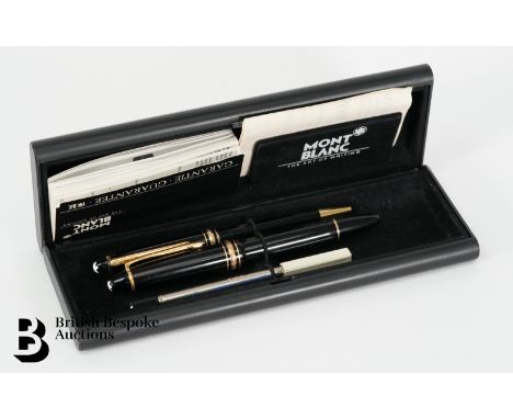 Mid-20th century Mont Blanc pen set, comprising a fountain pen and roller ball, in the original box.&nbsp;