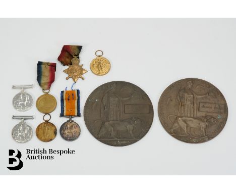 WWI medals named to T-235 Dvr E.F Baker A.S.C including British War medal 1914-1918; 14166 Pte J. Russell R. Fuse Victory Med
