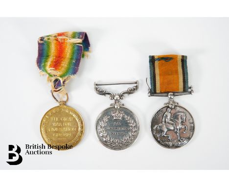 WWI medals named to M-2 099898 Cpl. H. Preston Royal Army Service Corps together with a Meritorious Service medal also so nam