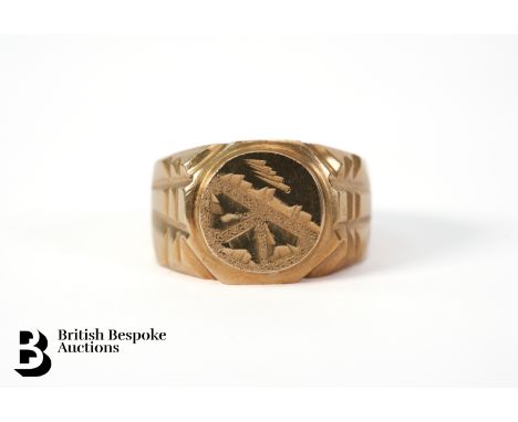 Gentleman's 14ct yellow gold signet ring, size X, stamped 18k, 16.4 gms.&nbsp;