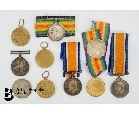 WWI medals named to M2-101795 Pte S.E Turner A.S.C including British War medal 1914-18, Victory medal, a 1924 Liberty dollar 