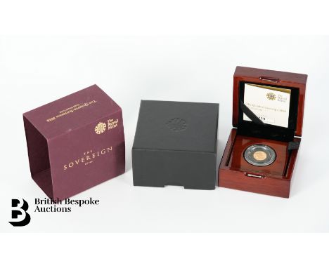 Queen Elizabeth II 22ct gold quarter sovereign 2016, approx. 1.99gms, as issued by The Royal Mint in original box with certif