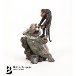 Cold Cast Bronze Signed Bergm