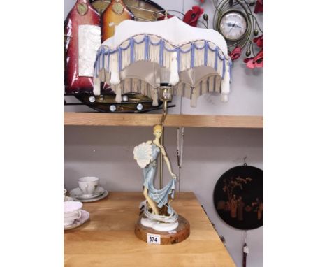 A decorative figural table lamp.