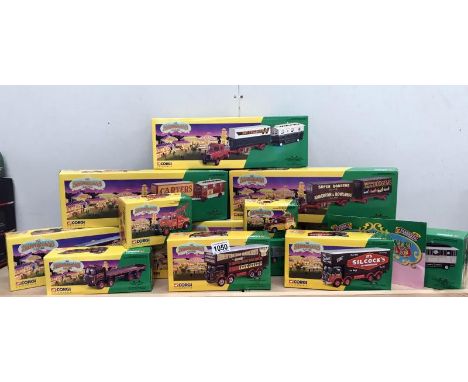 A collection of 12 boxed Corgi Classics The Showman Range