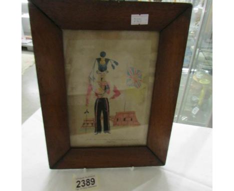 A framed and glazed picture of a soldier entitled 'Seth Ellinsworth, Light Company 42nd Rgmt, Malta.