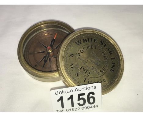 A White Star Line pocket compass