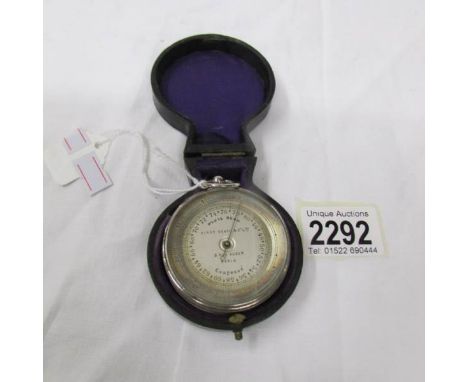 A French aneroid barometer compendium with compass and thermometer by Kirby Beard &amp; Co., Ltd., 5, Rue Auber, Paris comple