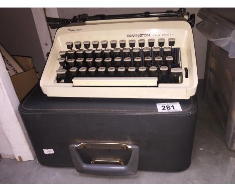 A cased Remington ten forty typewriter