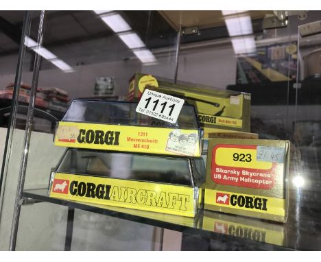 5 boxed 1970's Corgi aircraft including Boac Concorde