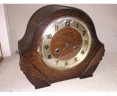 A 1930's oak mantle clock 'Frank Stewart Hereford'