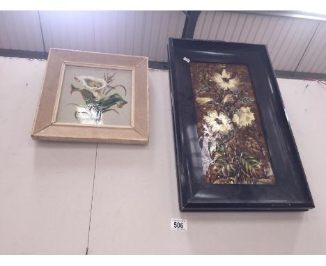 2 framed ceramic tiles