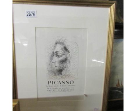 A pablo Picasso (1881-1973) lithographic print 'Galerie H Mattarsso Nice 1957', published in 1959 with lithography by Fernand