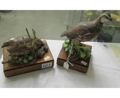 2 Royal Worcester 'Bob-White Quail' figures, 1969.