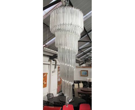 NOVARESI MURANO CHANDELIER, spiral quaderi crystal design, 150cm drop.