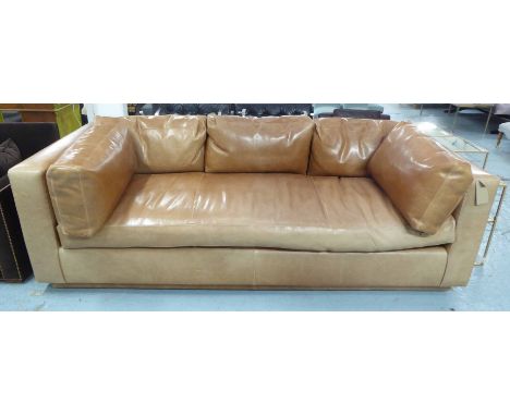 RALPH LAUREN HOME SOFA, tanned leather, 255cm W.