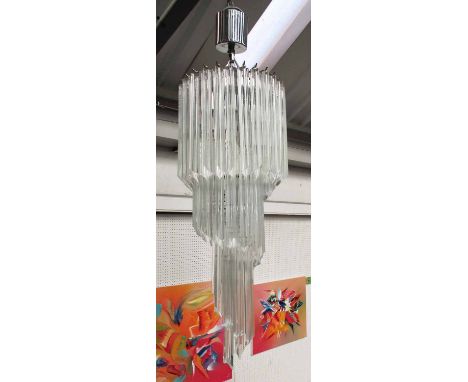 NOVARESI MURANO CHANDELIER, spiral quaderi crystal design, 100cm drop.