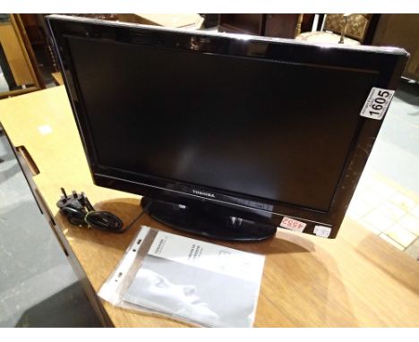 Toshiba portable TV with remote and manual  CONDITION REPORT: All electrical items in this lot have been PAT tested for safet