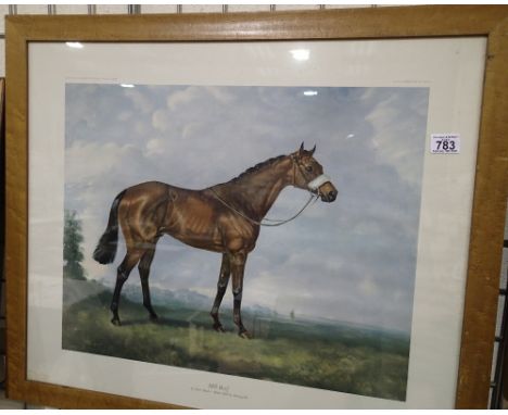 Framed and glazed print of Mill Reef original by Juliet Mcleod 57 x 45 cm 