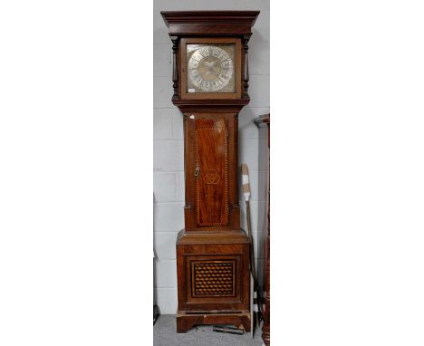 An Oak Thirty Hour Longcase Clock, 12 inch square brass dial, signed Thos. Lister, four pillar movement, with outside count w
