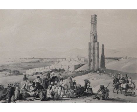 Topographical School (19th Century) "The Village of Urghundee" "The Durbar-Khaneh of Shah Shoojah-Ool-Moolk, at Caubul" Colou