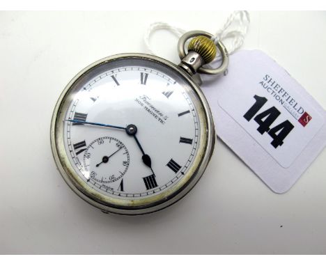 Freeman's Non Magnetic; An Openface Pocketwatch, the signed dial with black Roman numerals and seconds subsidiary dial, the m