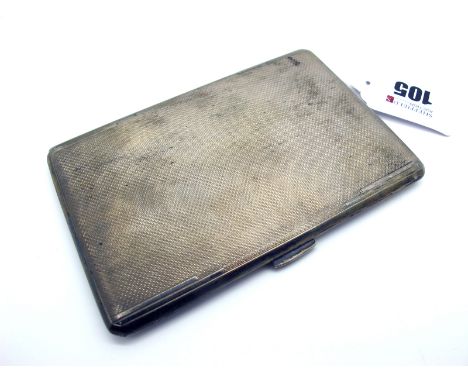 A Slim Hallmarked Silver Cigarette Case, Dudley Russell Howitt, Birmingham 1940, of rectangular form allover engine turned de