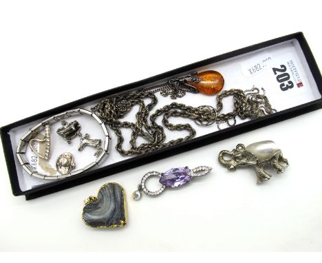 Amber Coloured Pendant on Chain, ropetwist necklace, Nomination bracelet, novelty charms, etc. 