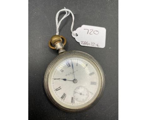 A large ELGIN silver pocket watch with seconds dial