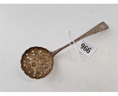 Georgian sifter spoon with gilt embossed bowl.  London 1808 By R R