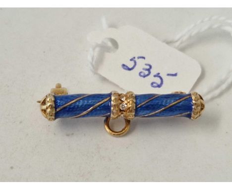 A Russian royal blue enamel silver gilt brooch superstition bow