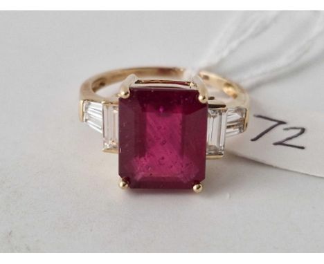 A synthetic ruby ring 9ct size S 5.1 gms  