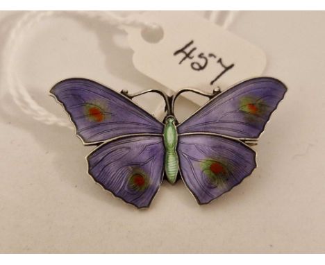 A attractive silver and enamel butterfly brooch Birmingham 1918 4.2 gms