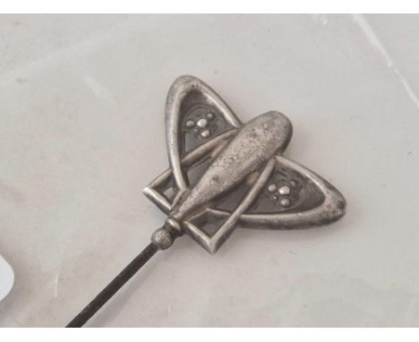 Art Nouveau Charles Horner silver hat pin, hallmarked Chester 1911, Zeppelin inspired design