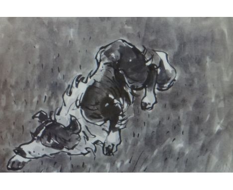 SIR KYFFIN WILLIAMS RA artist's proof print - sheep-dog in holding position, signed, 31 x 44cms