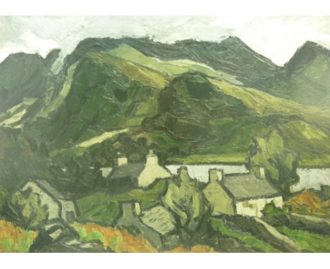 After SIR KYFFIN WILLIAMS RA coloured limited edition (12.150) print - landscape scene 'Fachwen, Snowdonia', signed with init