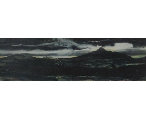 JOHN KNAPP FISHER print - landscape, signed in pencil, 25 x 77cms