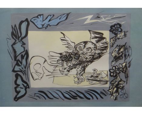 CERI RICHARDS limited edition lithograph - Dylan Thomas theme, entitled verso 'And Death Shall Have No Dominion', signed and 