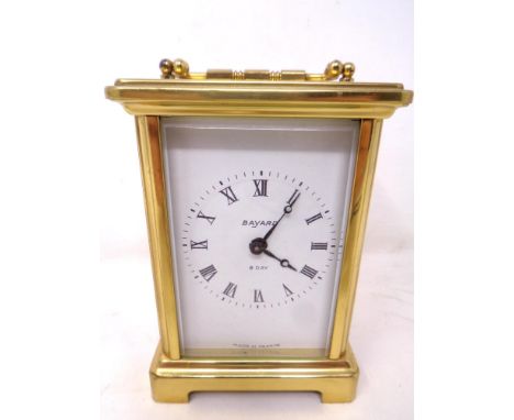 A Bayard French brass-cased 8 day carriage clock.