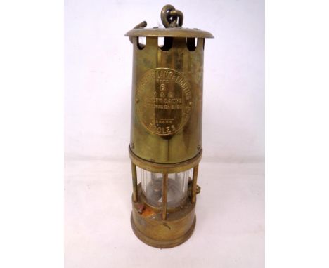 An brass Eccles Protector miners lamp type 6.