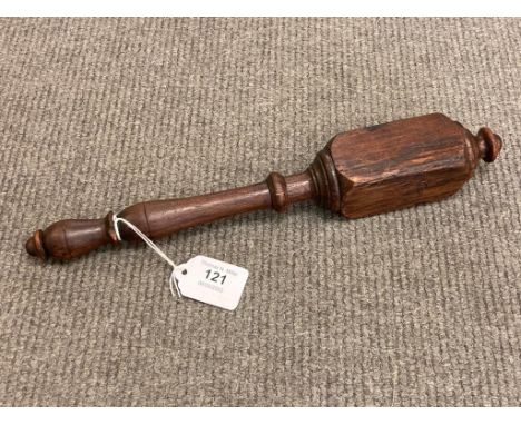 A Victorian mahogany tipstaff, length 33.5 cm.