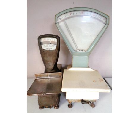 Two sets of Avery grocer's scales.