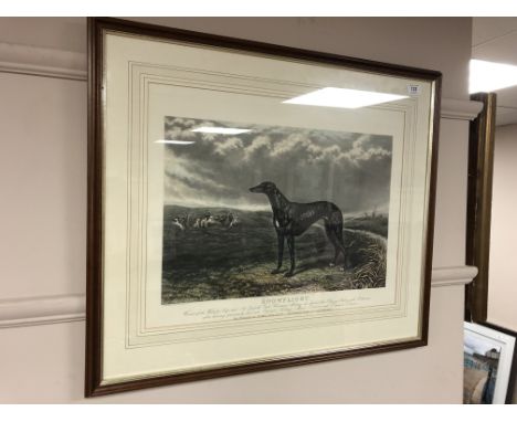 After Edwin Henry Hunt : The Greyhound Snowflight, lithograph in colours, published 1882, 54cm by 42cm. 
