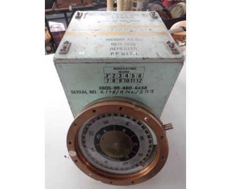 A Second World War ships compass in a box