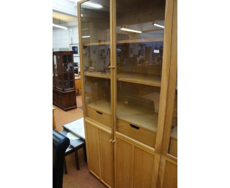 Light oak display cabinet (one piece-very heavy)