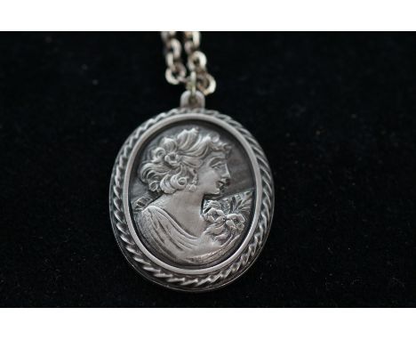 Jorgen Jenson pewter pendant &amp; chain 