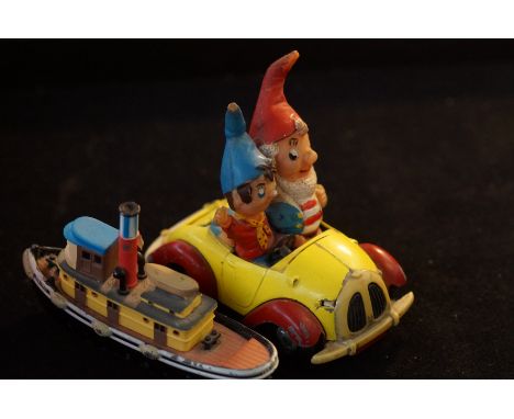 Vintage Corgi Noddy car together with a vintage Erte boat 