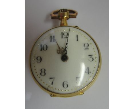 An 18ct ladies enamel and diamond set four leaf clover design pocket watch