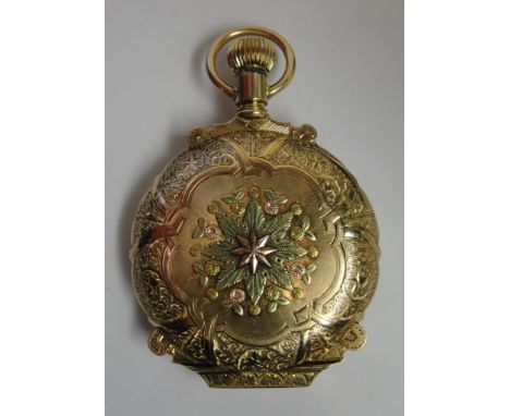 A tri-gold cased gentleman's pocket watch by E Howard & Co, c1880 CONDITION REPORT: 150g total weight, heavy case, no dents o