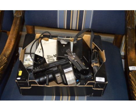 A box of Metz photographic lighting equipment 